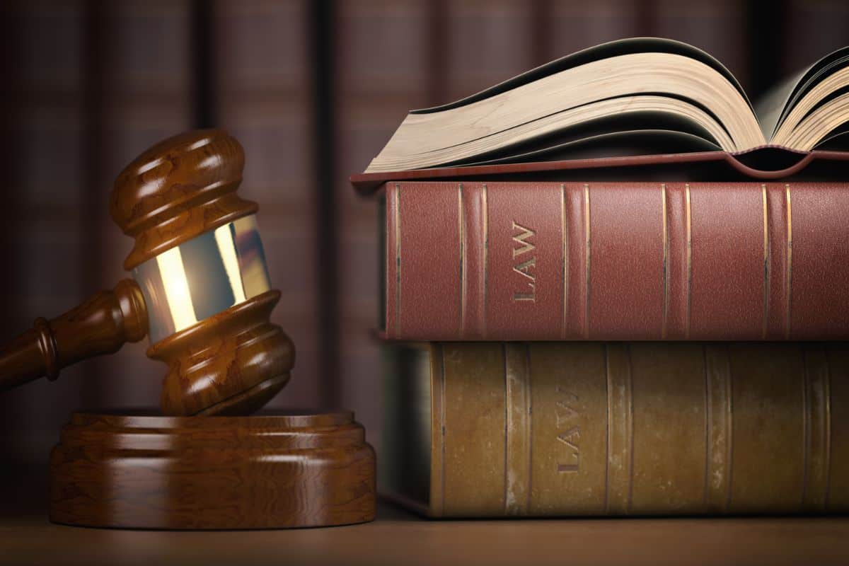 gavel and law books